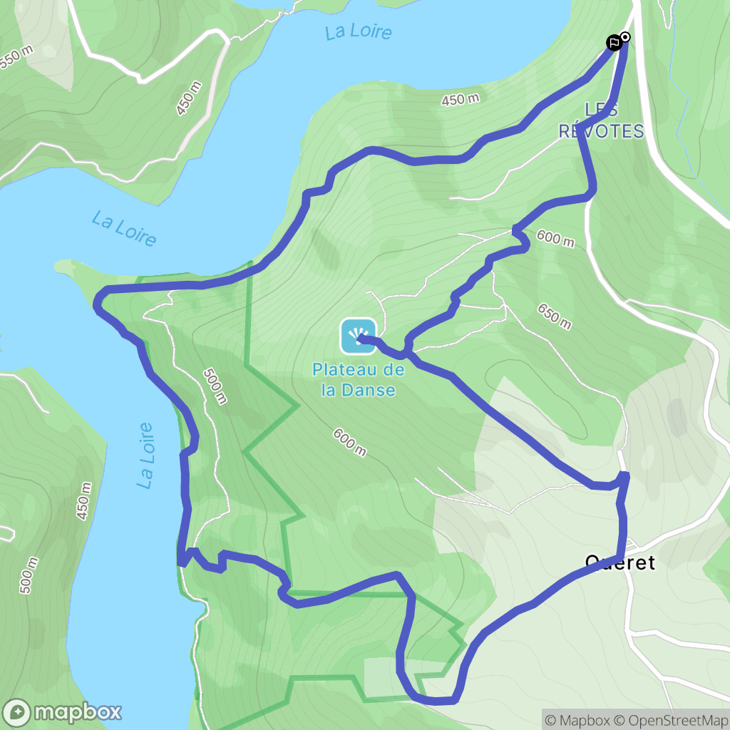 Saint-Étienne : carte du parcours de randonnée - France