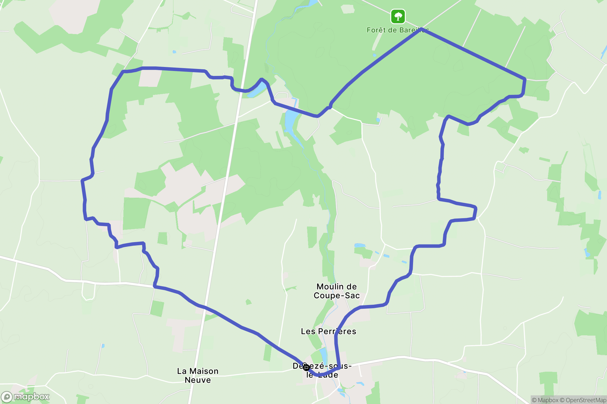 Noyant-Villages : carte du parcours de randonnée - France