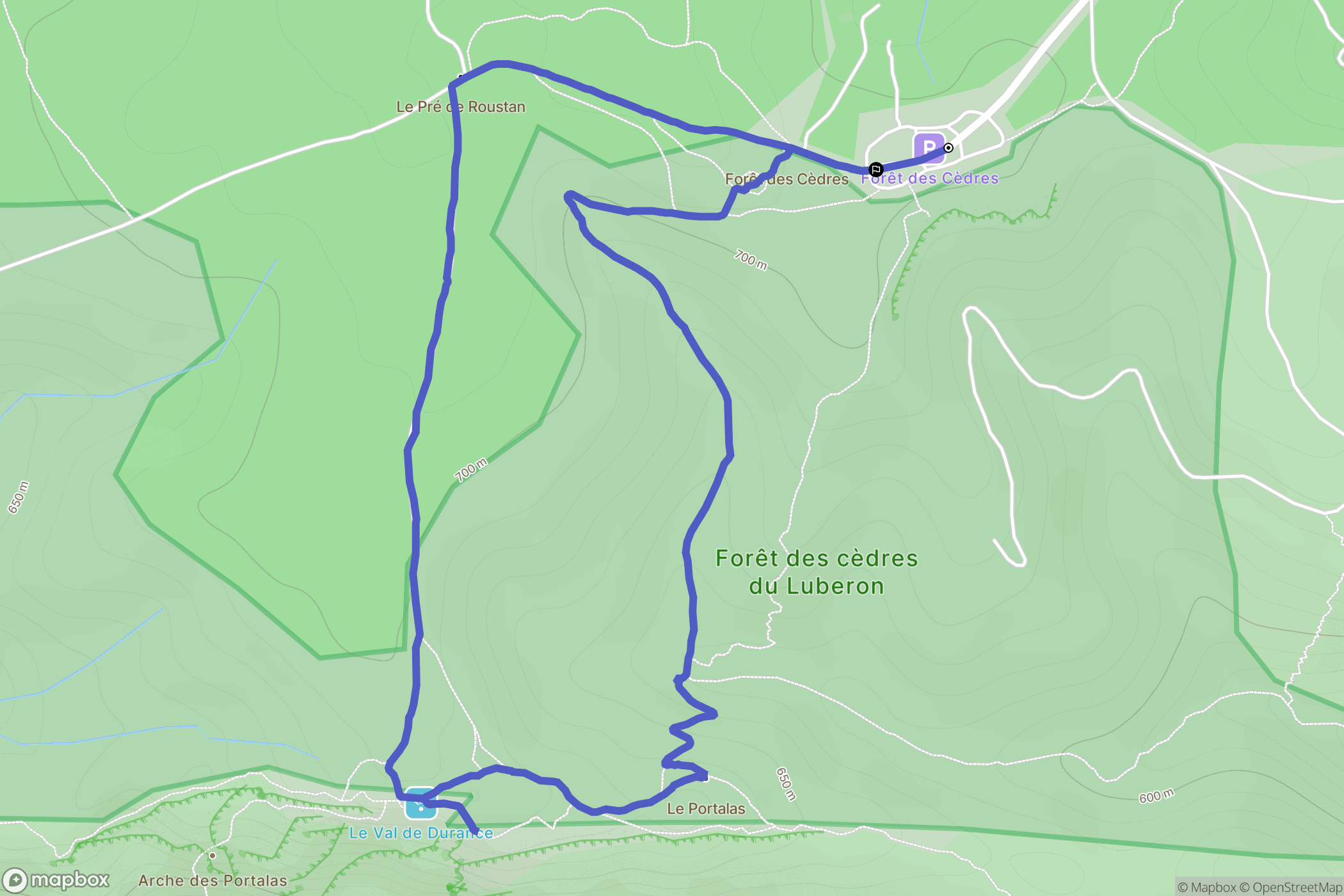 Bonnieux : carte du parcours de randonnée - France
