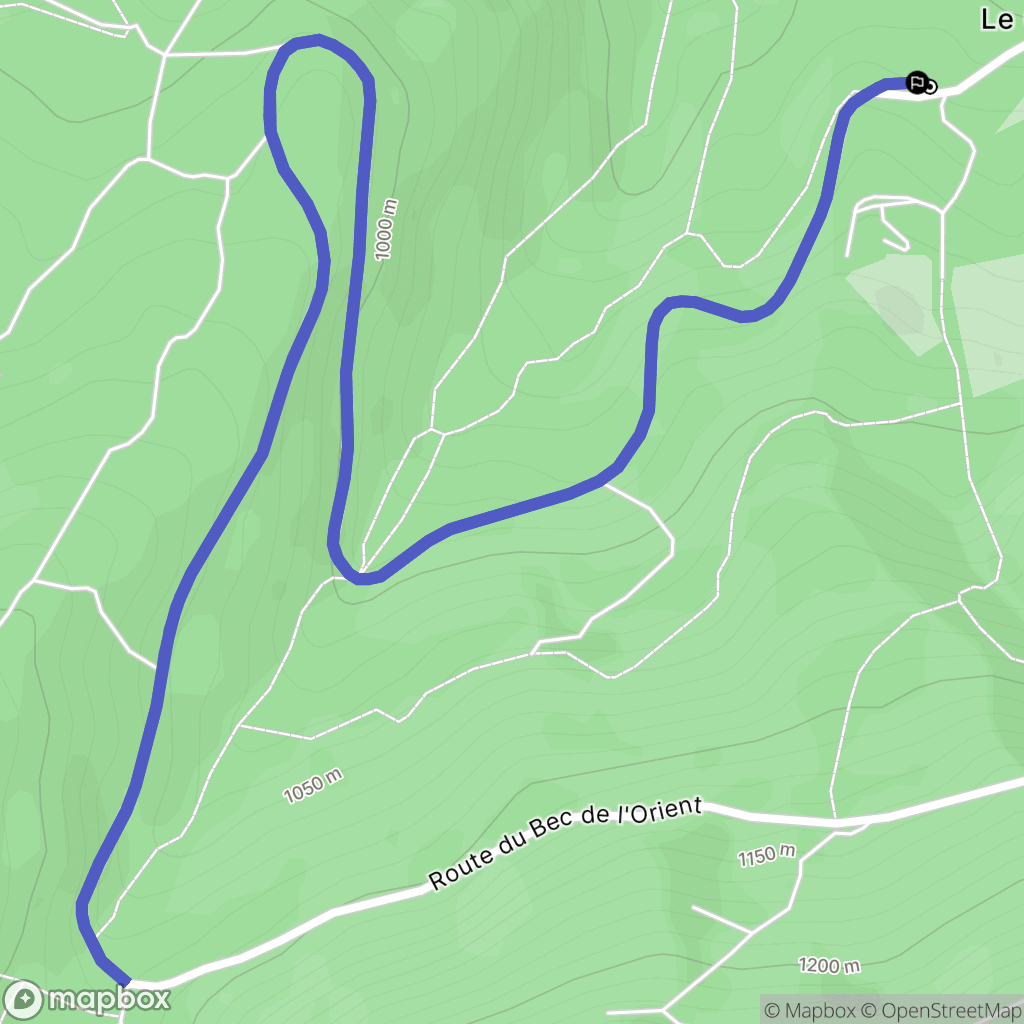 Montaud : carte du parcours de randonnée - France