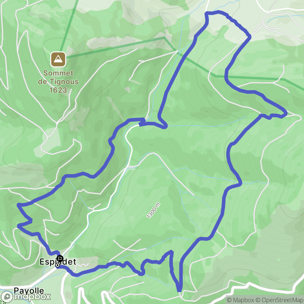 Campan : carte du parcours de randonnée - France