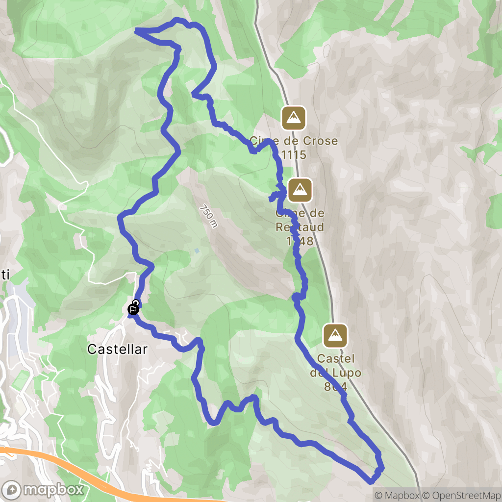 Castellar : carte du parcours de randonnée - France