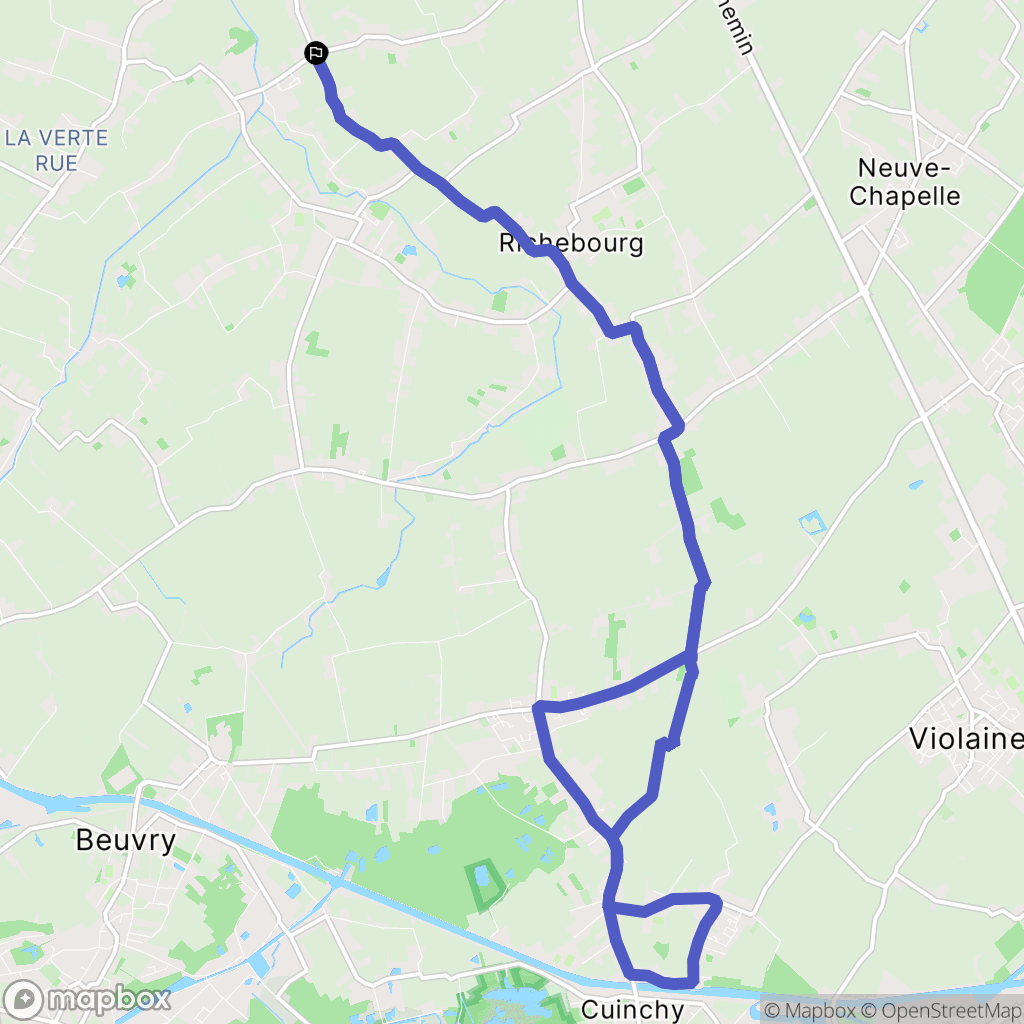 Vieille-Chapelle : carte du parcours de randonnée - France