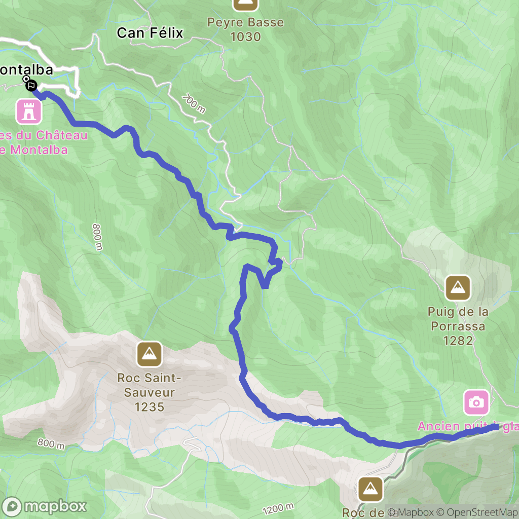 Amélie-les-Bains-Palalda : carte du parcours de randonnée - France