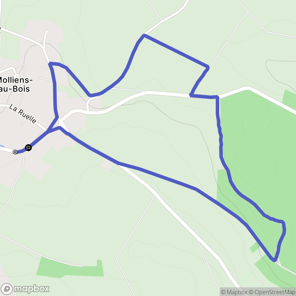 Molliens-au-Bois : carte du parcours de randonnée - France