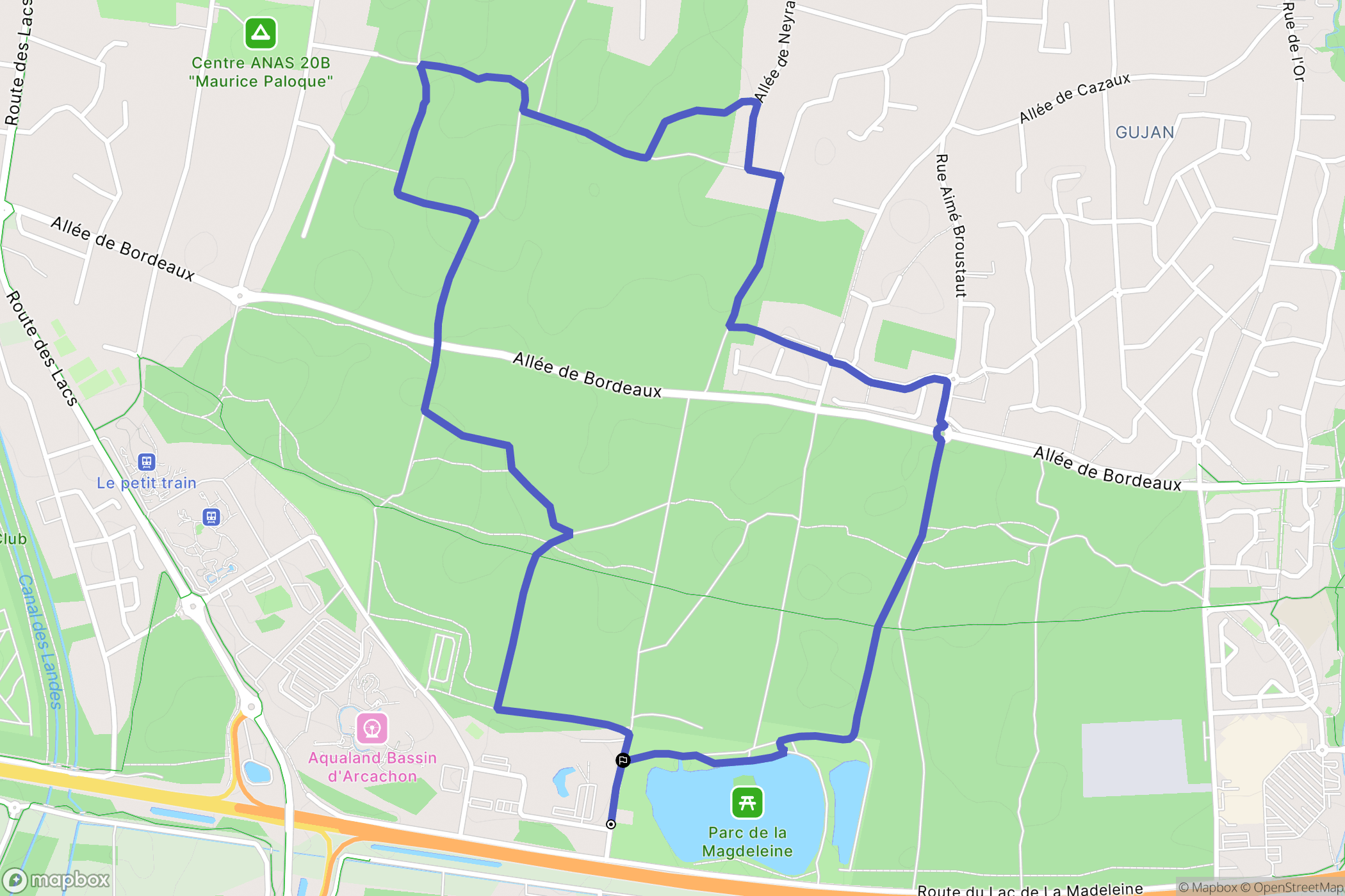 Gujan-Mestras : carte du parcours de randonnée - France