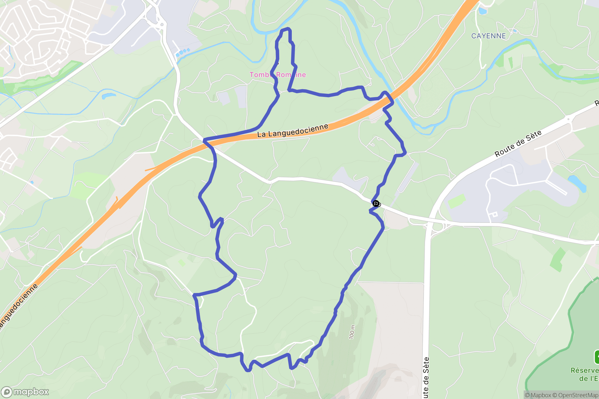 Villeneuve-lès-Maguelone : carte du parcours de randonnée - France