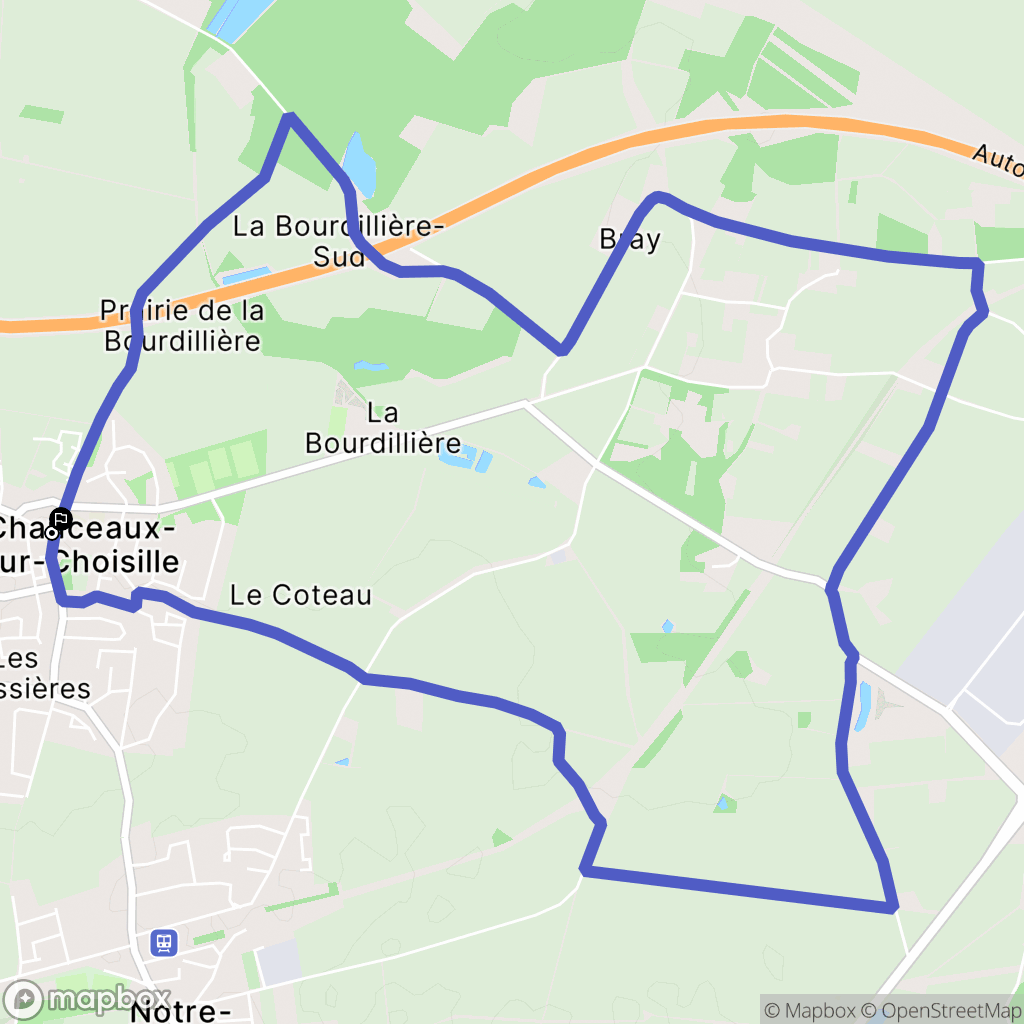 Chanceaux-sur-Choisille : carte du parcours de randonnée - France