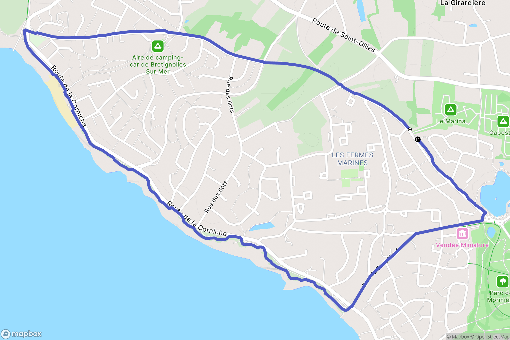 Bretignolles-sur-Mer : carte du parcours de randonnée - France