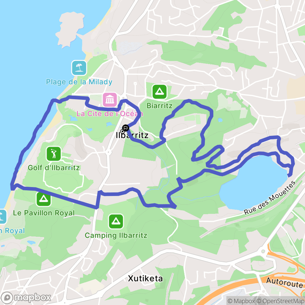 Bidart : carte du parcours de randonnée - France