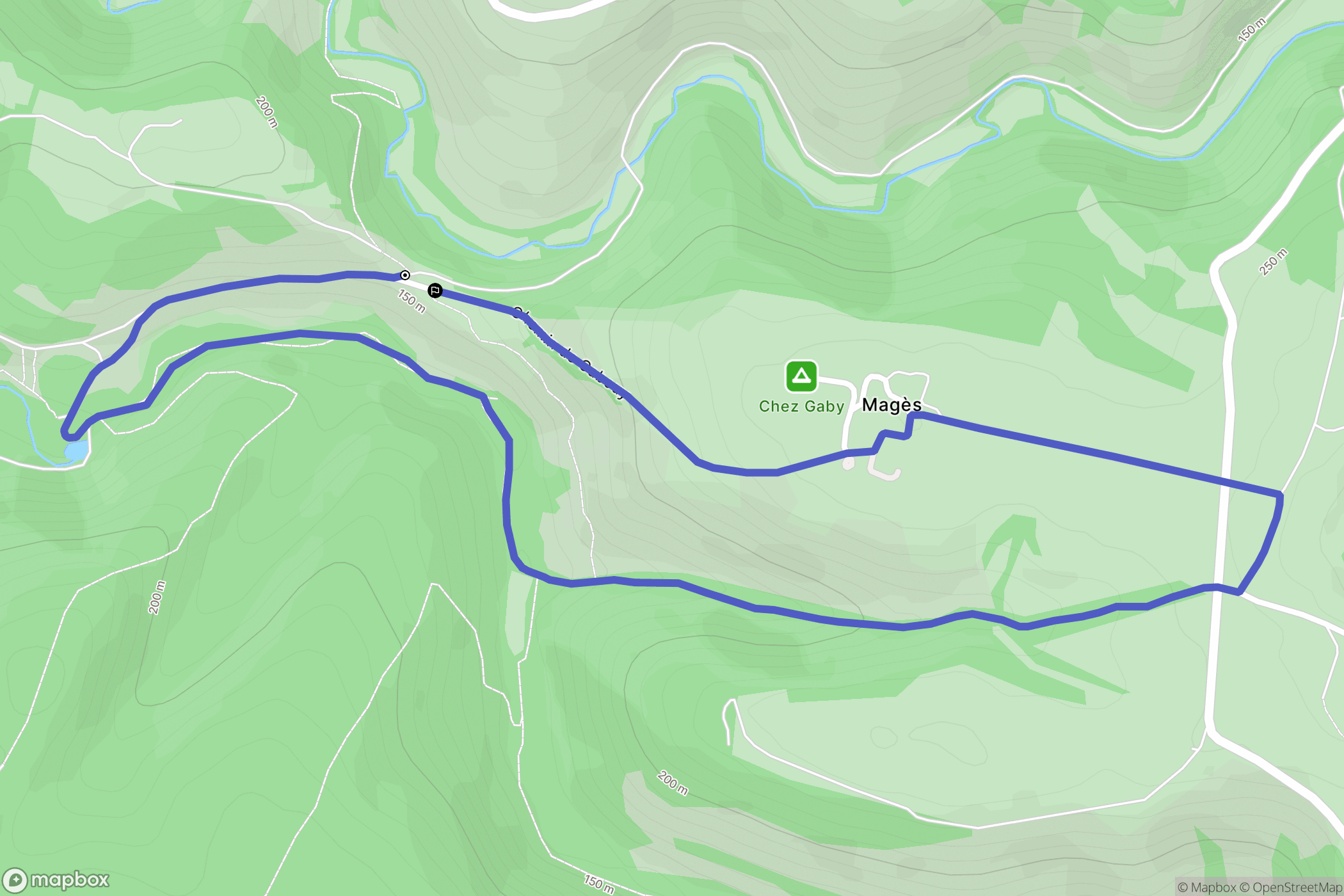 Rocamadour : carte du parcours de randonnée - France