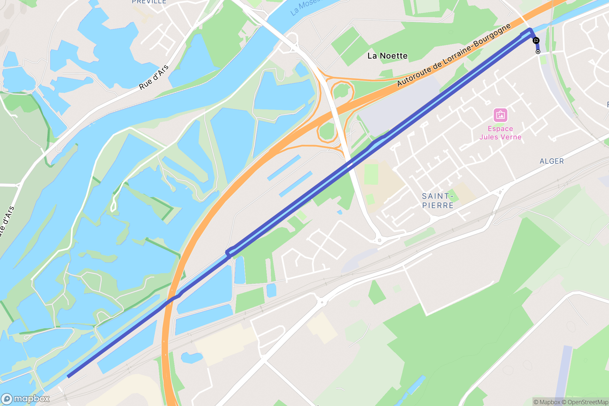 Moulins-lès-Metz : carte du parcours de randonnée - France