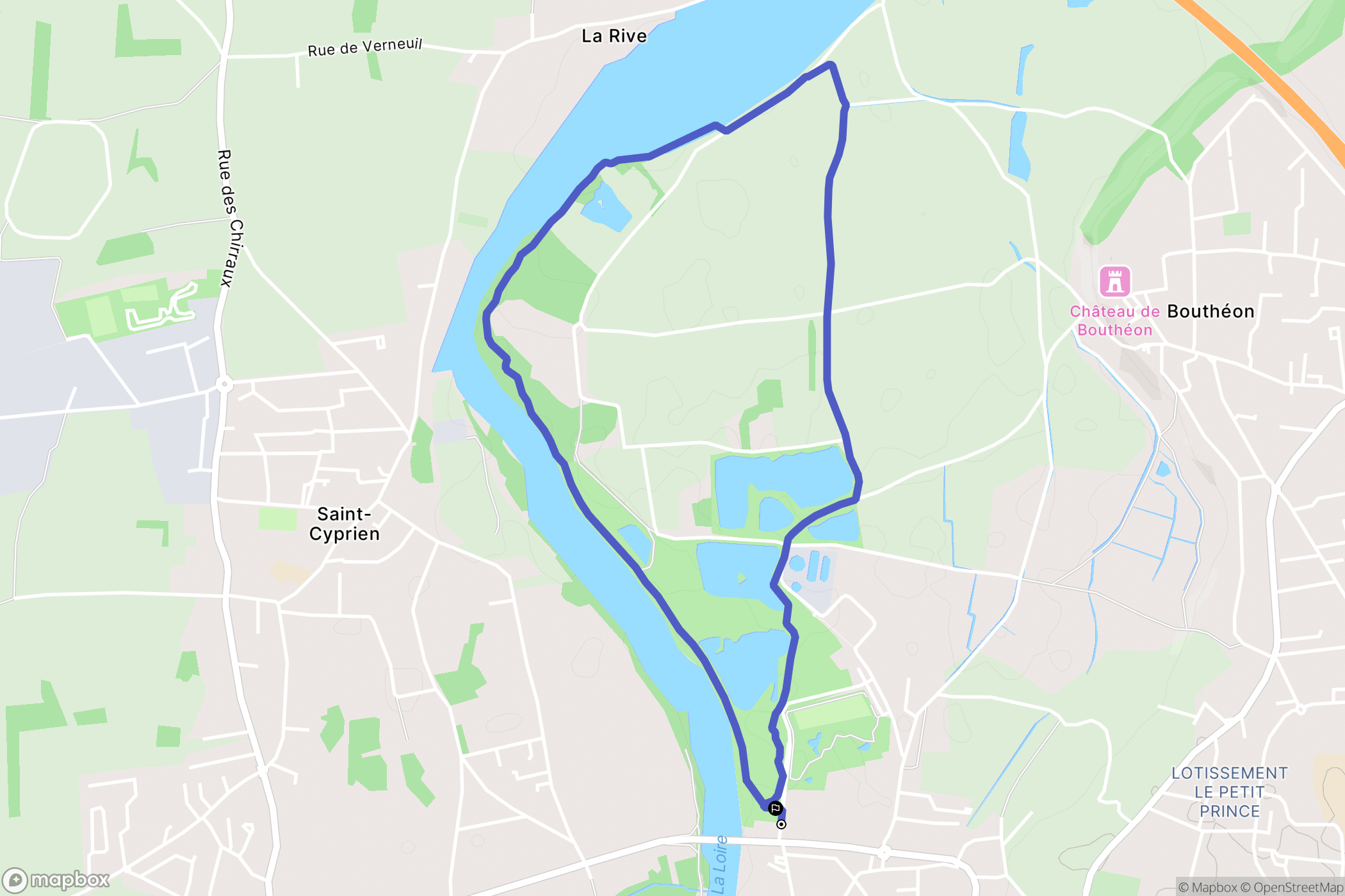 Andrézieux-Bouthéon : carte du parcours de randonnée - France