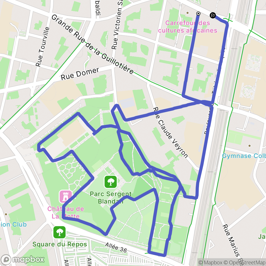 Lyon : carte du parcours de randonnée - France