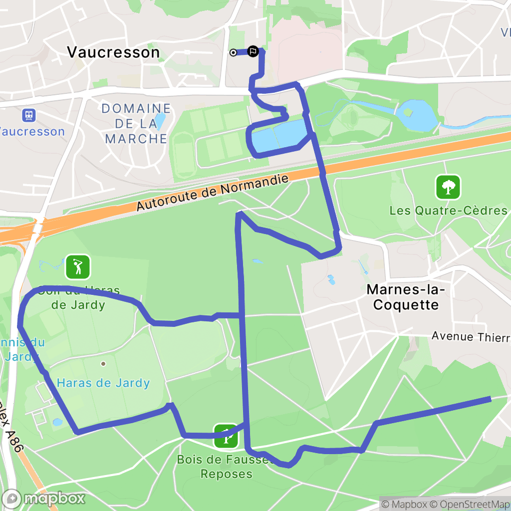 Vaucresson : carte du parcours de randonnée - France