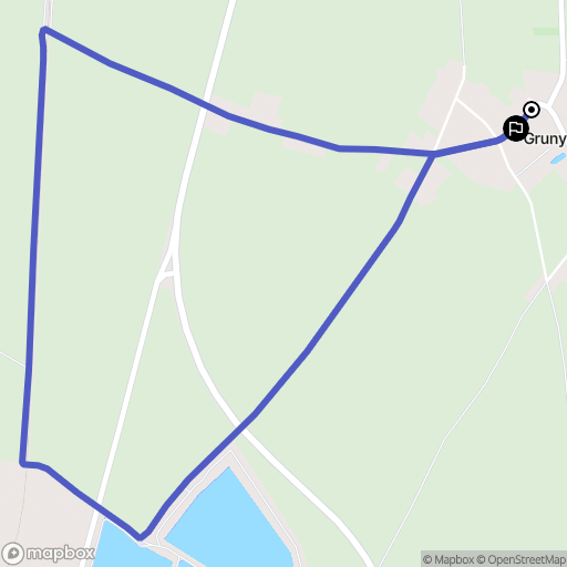 Gruny : carte du parcours de randonnée - France
