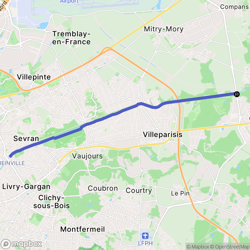 Claye-Souilly : carte du parcours de randonnée - France