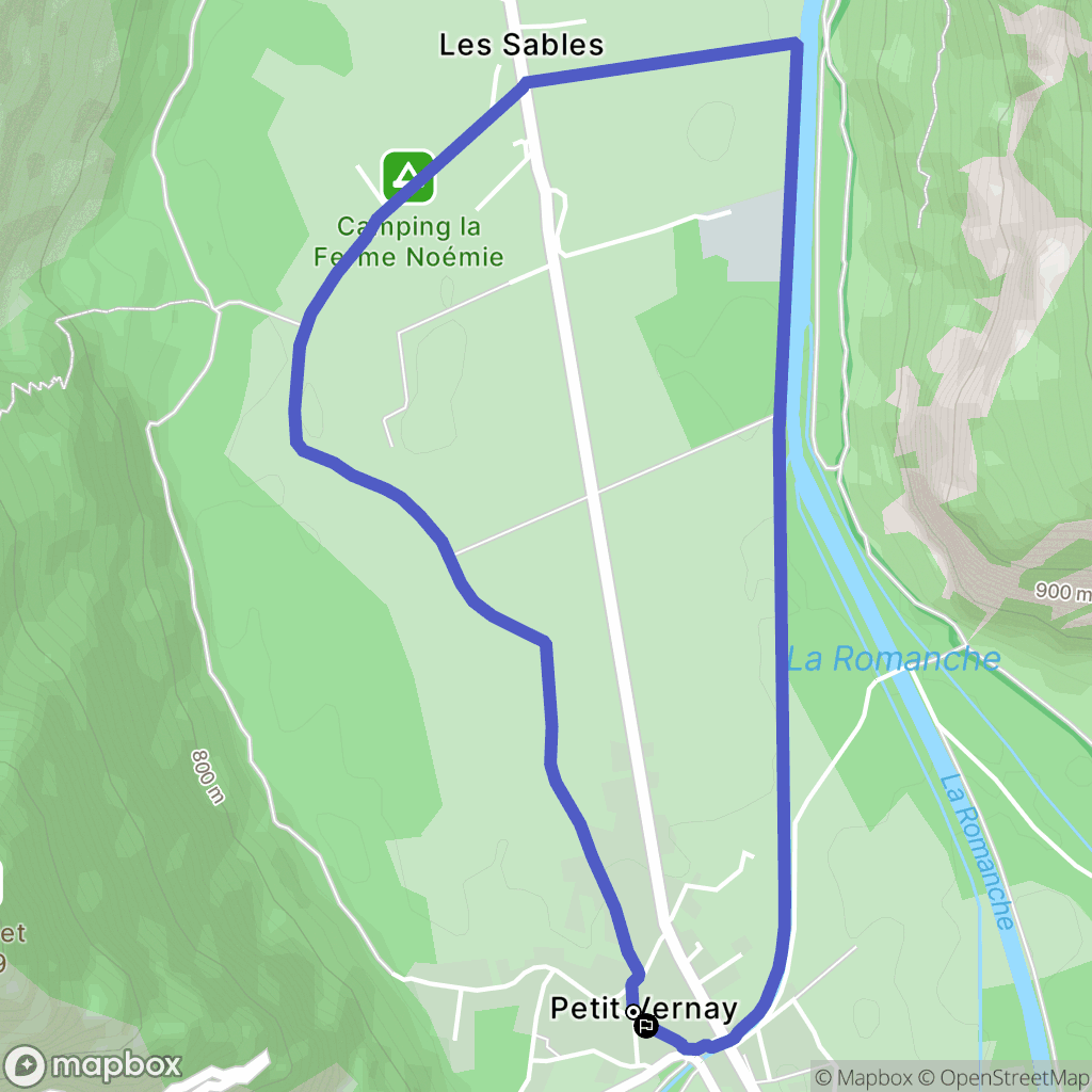 Le Bourg-d'Oisans : carte du parcours de randonnée - France