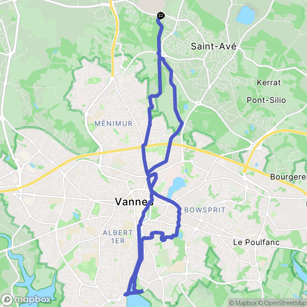 Saint-Avé : carte du parcours de randonnée - France