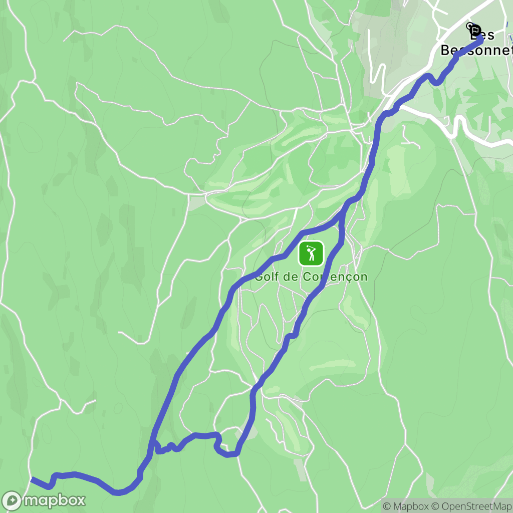 Corrençon-en-Vercors : carte du parcours de randonnée - France