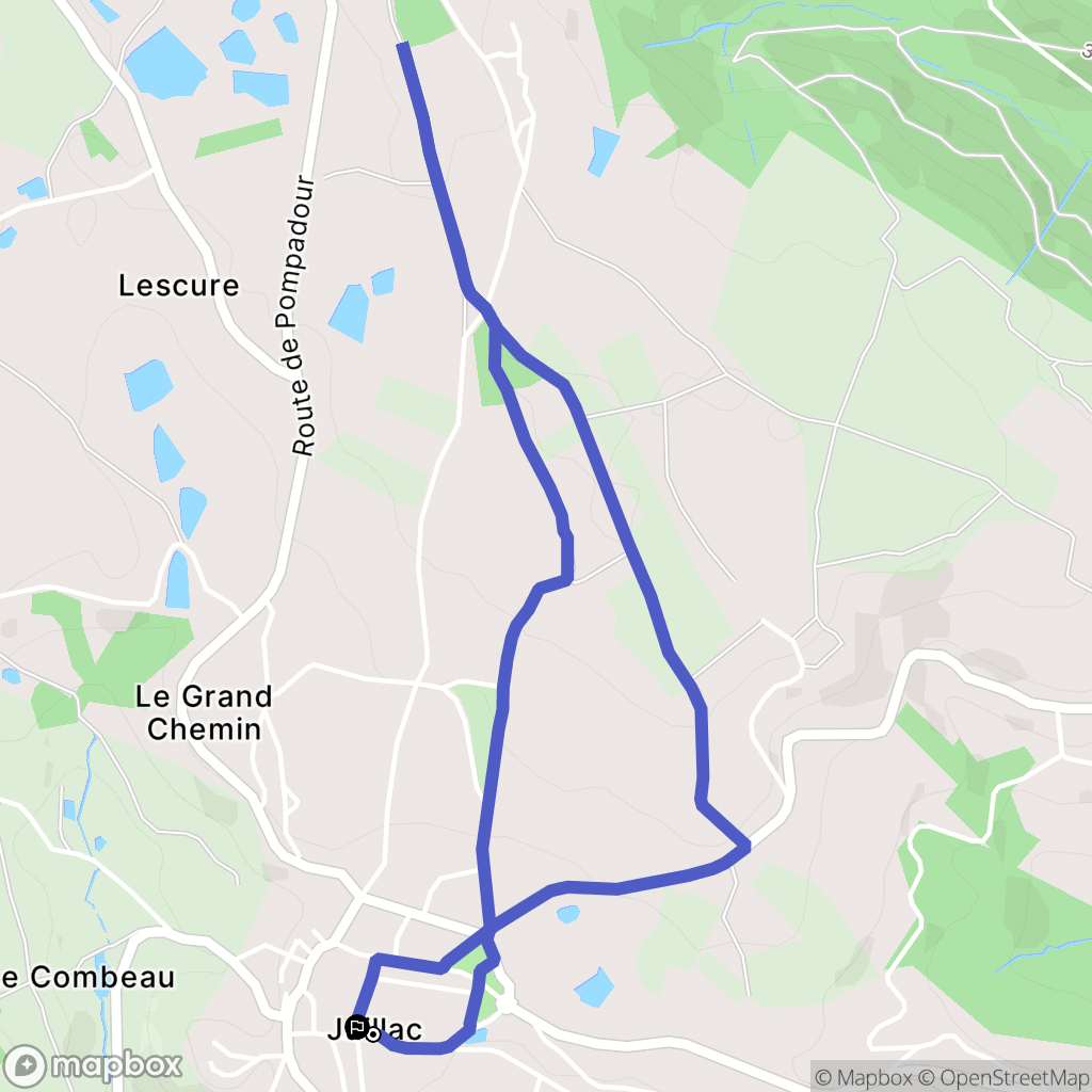Juillac : carte du parcours de randonnée - France