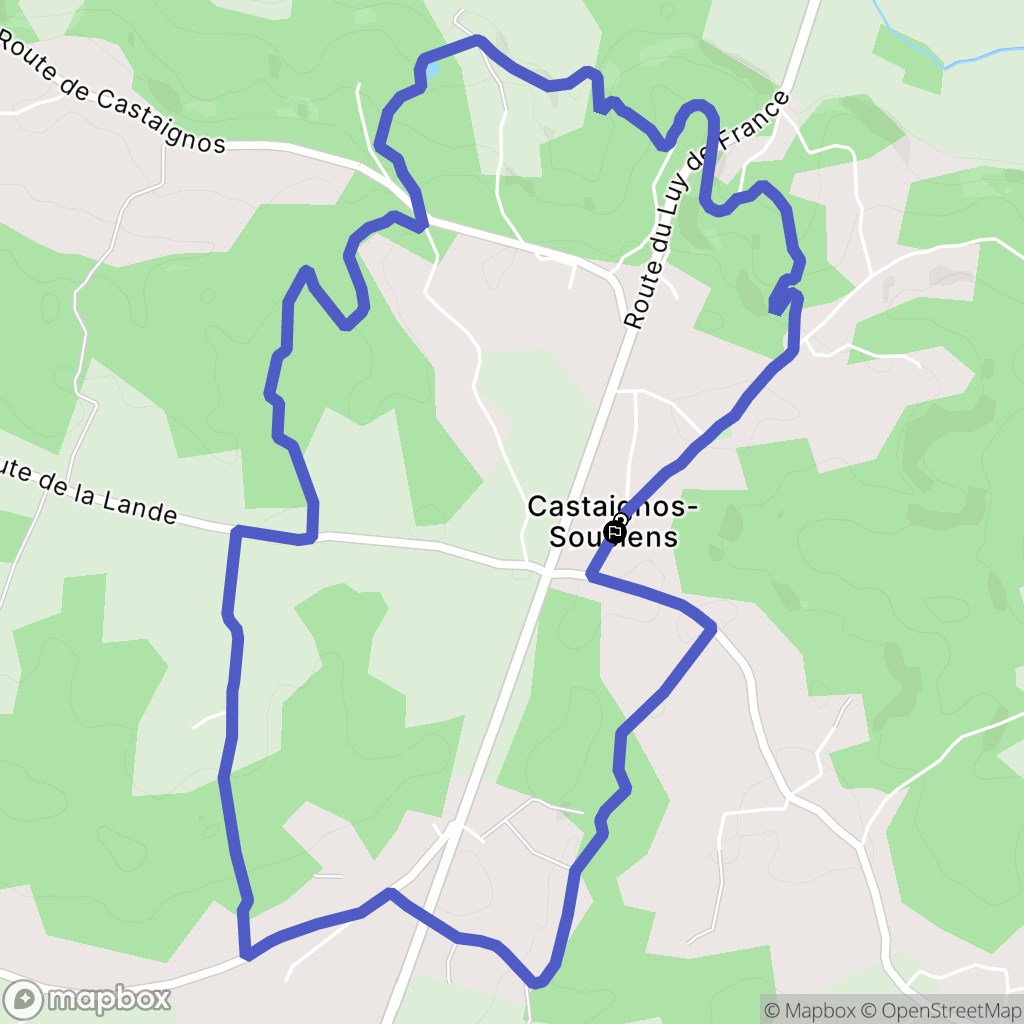 Castaignos-Souslens : carte du parcours de randonnée - France