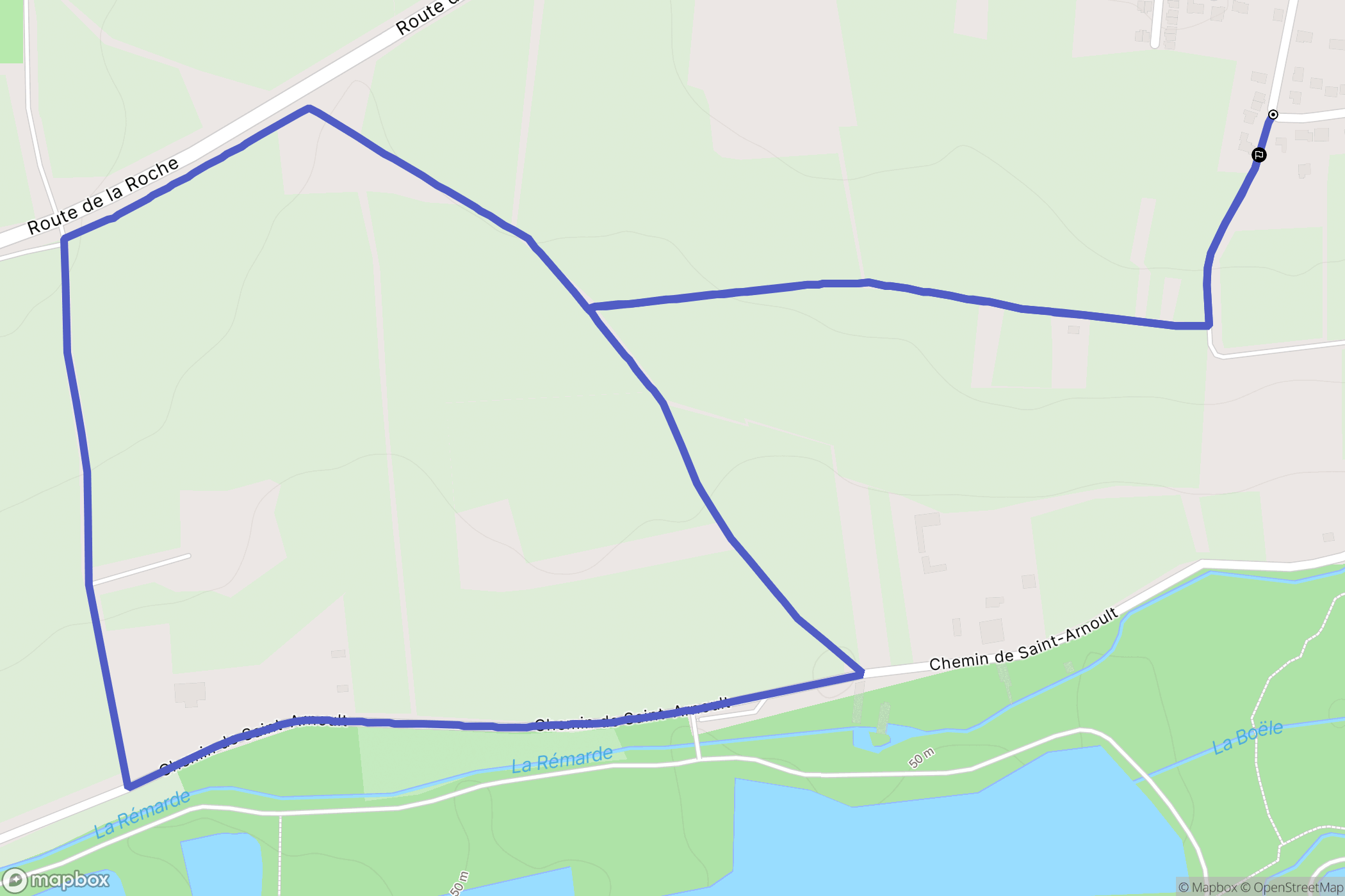 Ollainville : carte du parcours de randonnée - France