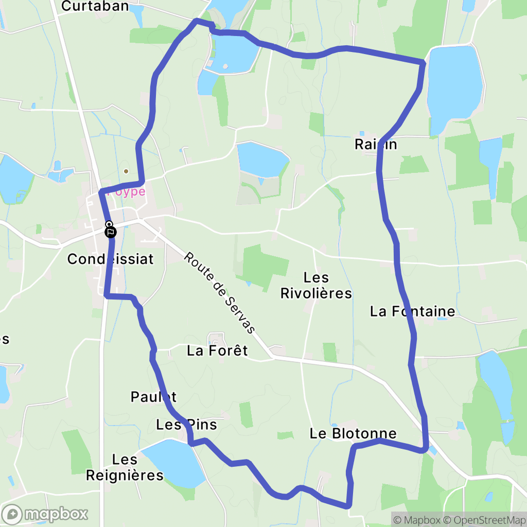 Condeissiat : carte du parcours de randonnée - France