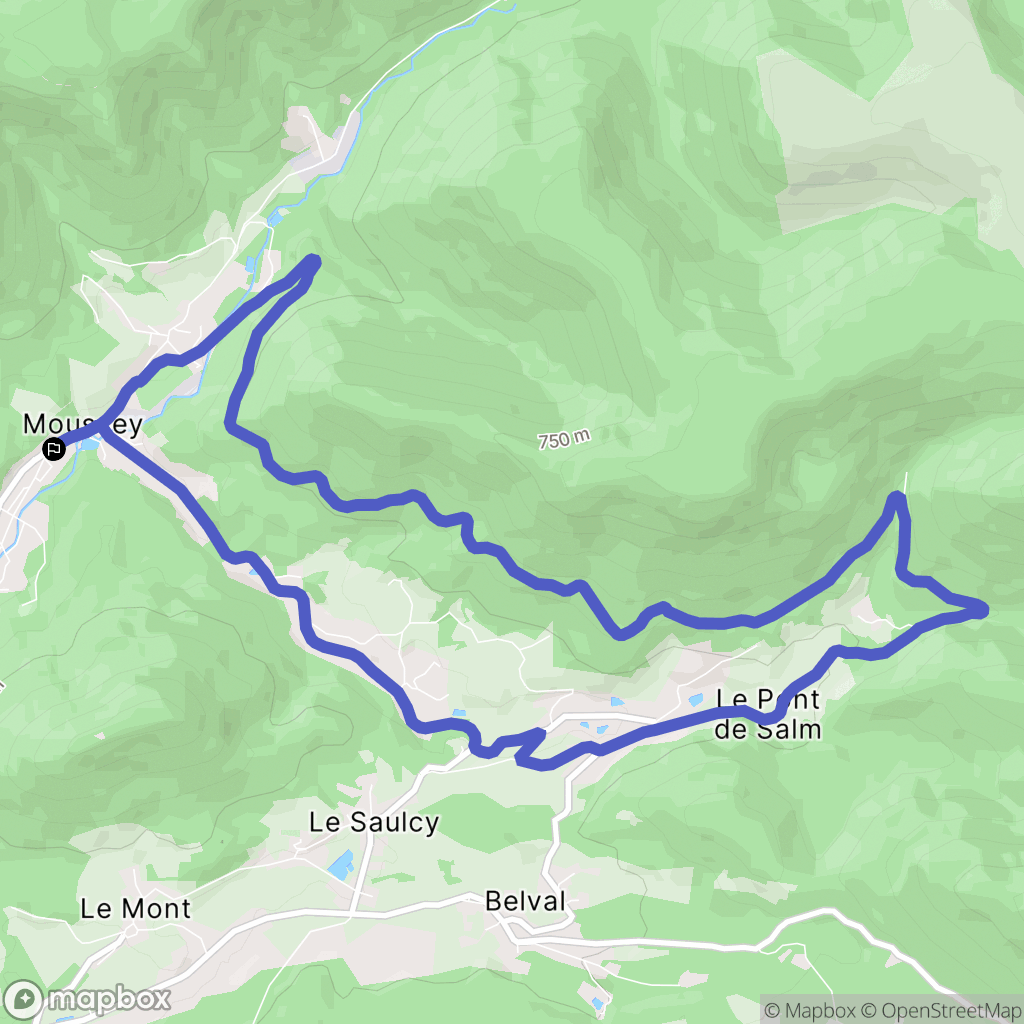 Moussey : carte du parcours de randonnée - France