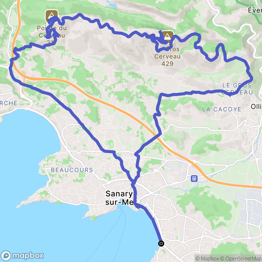 Six-Fours-les-Plages : carte du parcours de randonnée - France