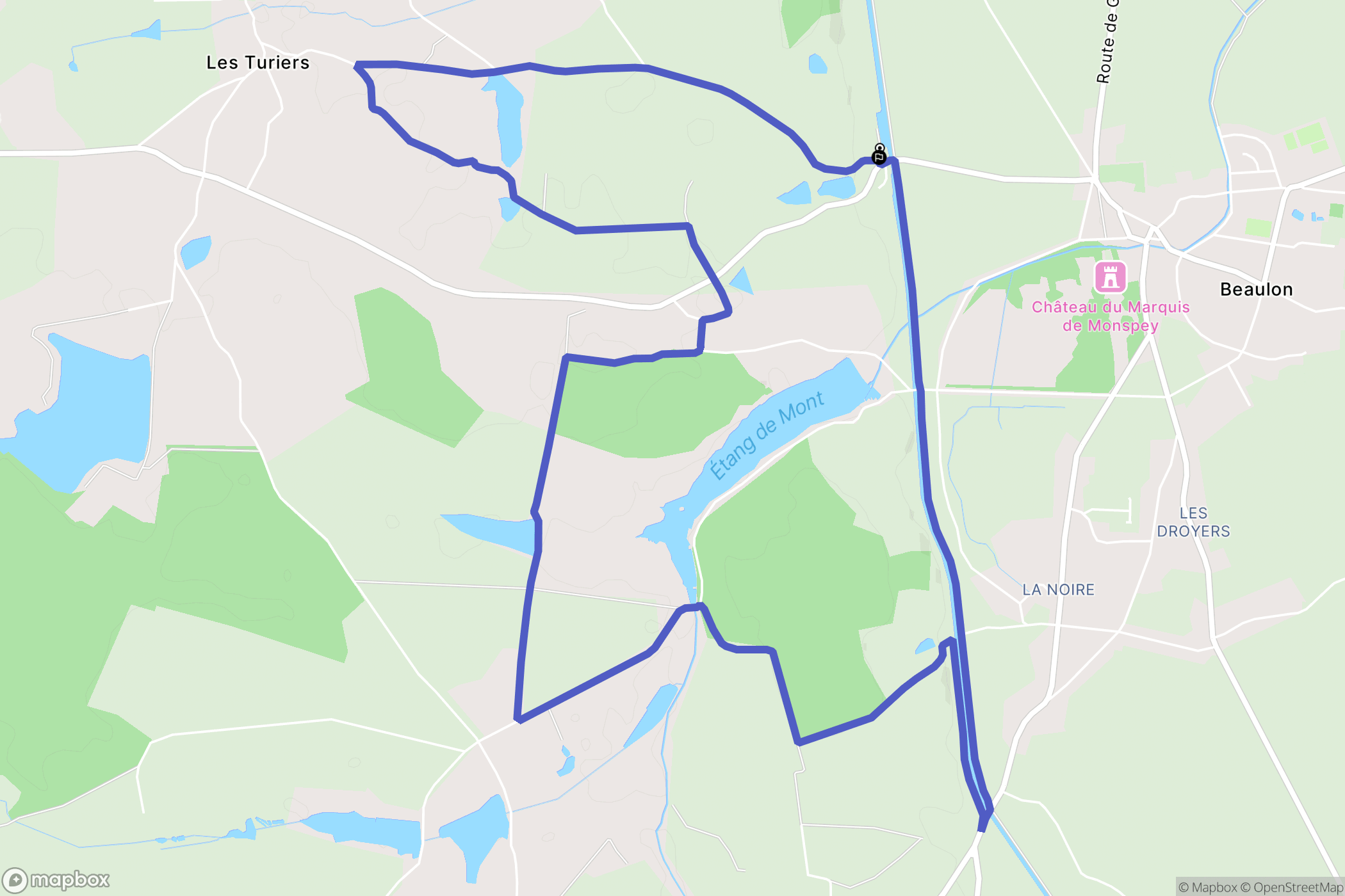 Beaulon : carte du parcours de randonnée - France