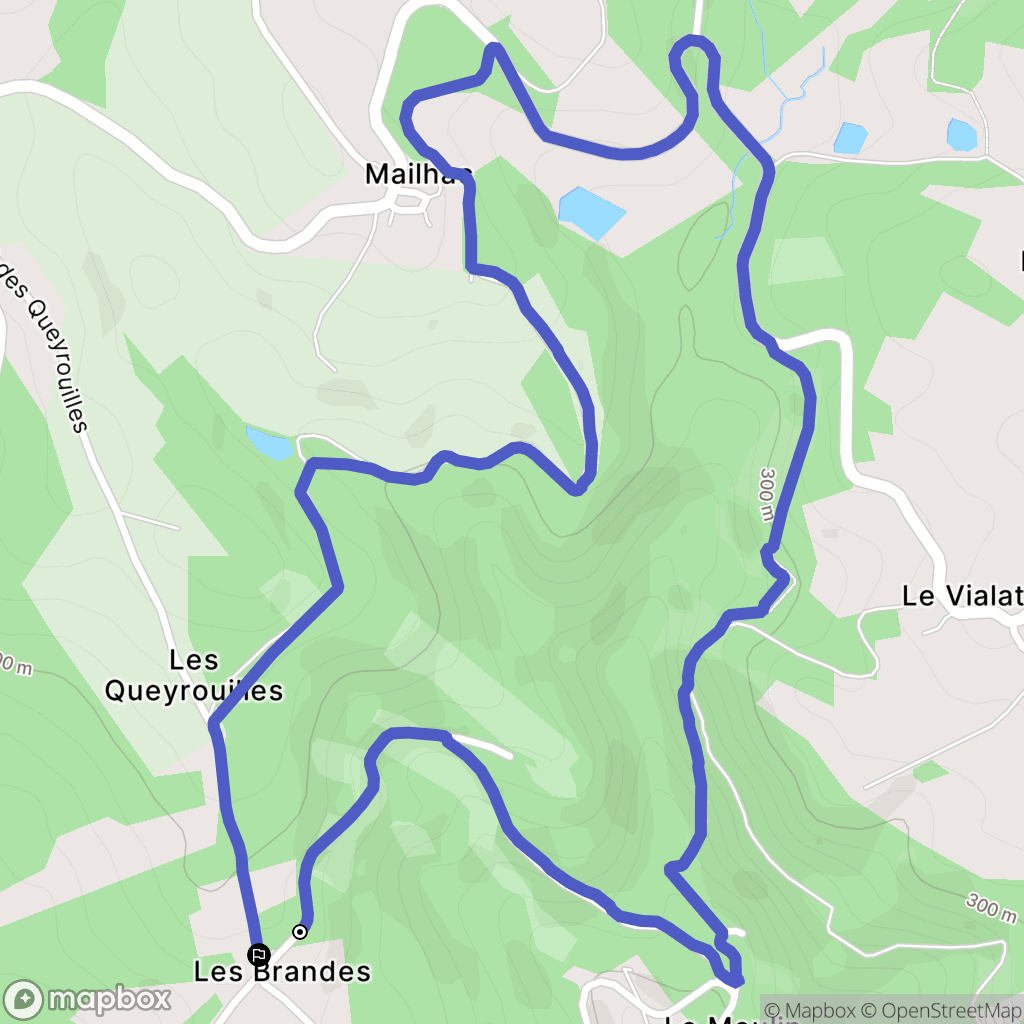Lascaux : carte du parcours de randonnée - France