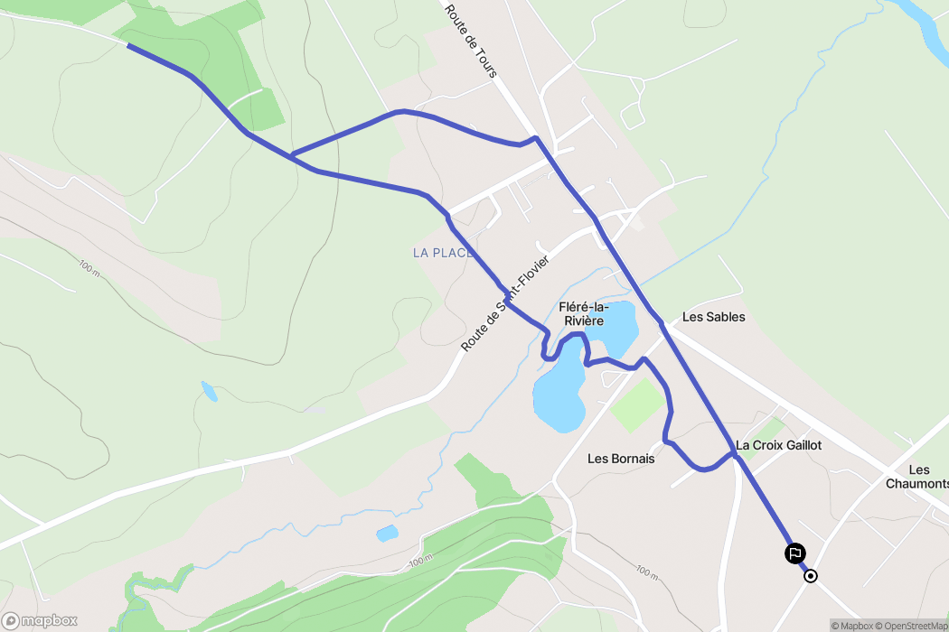 Fléré-la-Rivière : carte du parcours de randonnée - France