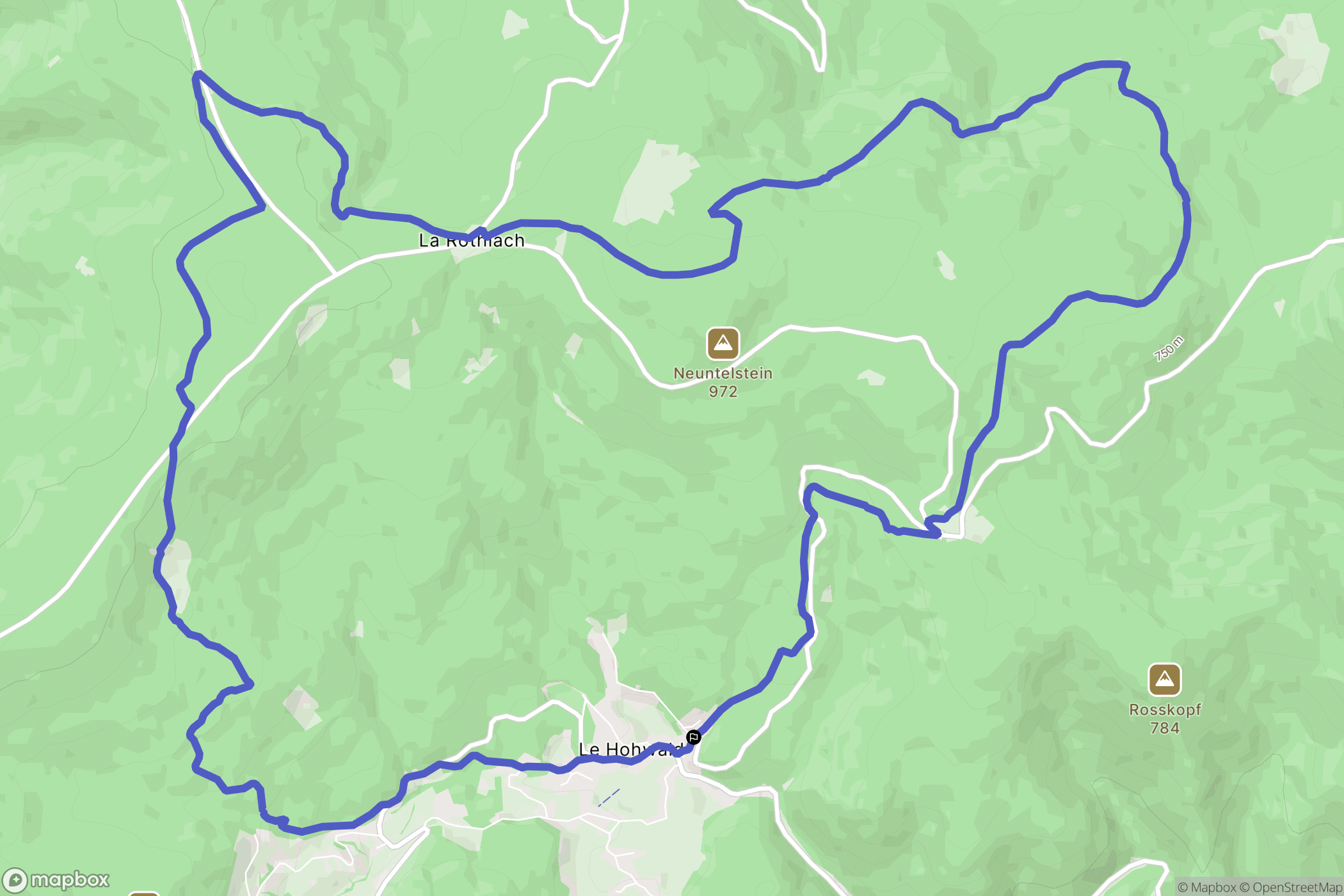 Le Hohwald : carte du parcours de randonnée - France