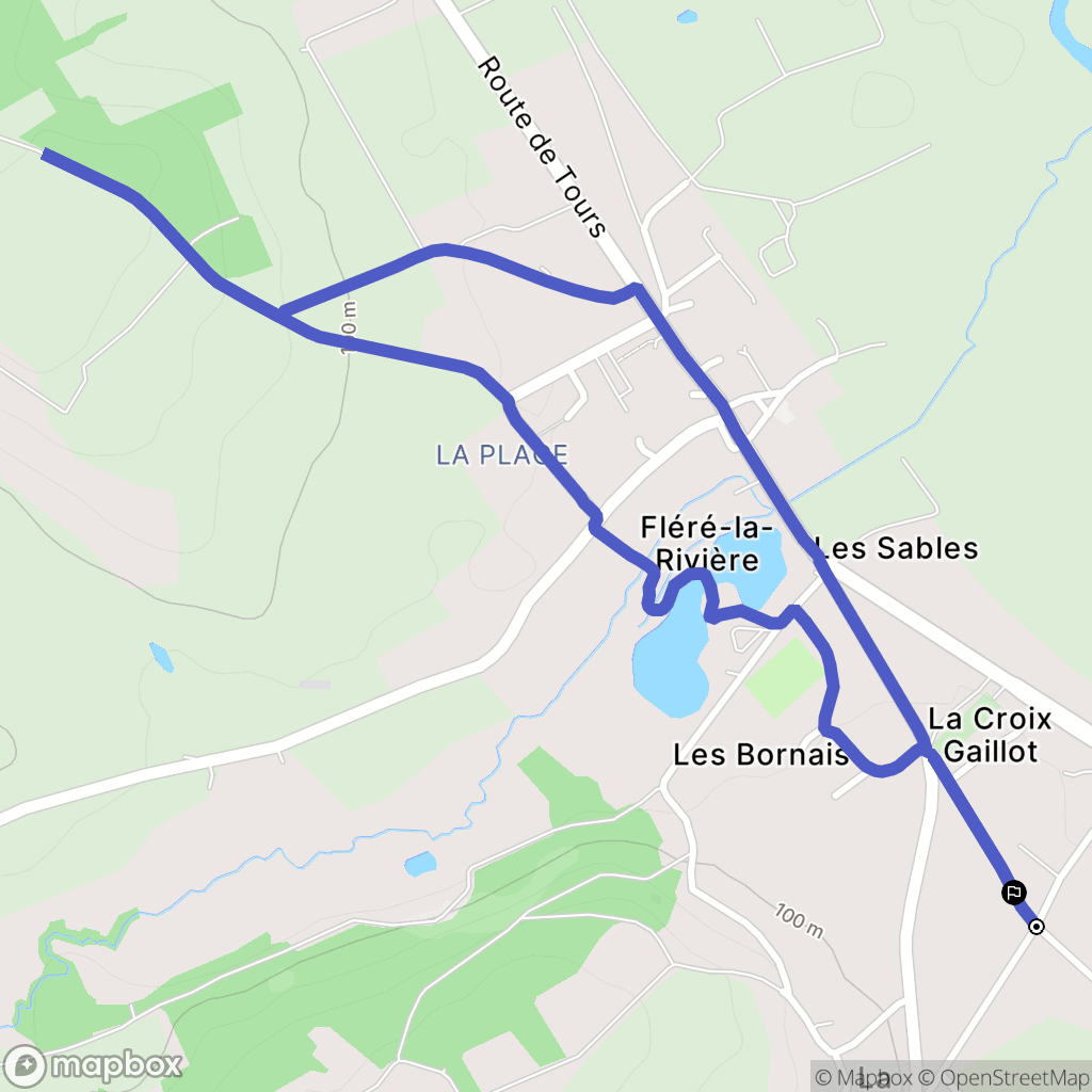 Fléré-la-Rivière : carte du parcours de randonnée - France