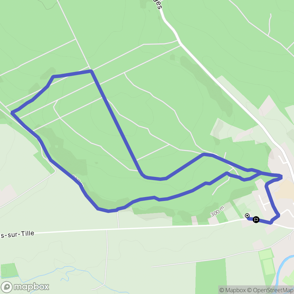Is-sur-Tille : carte du parcours de randonnée - France