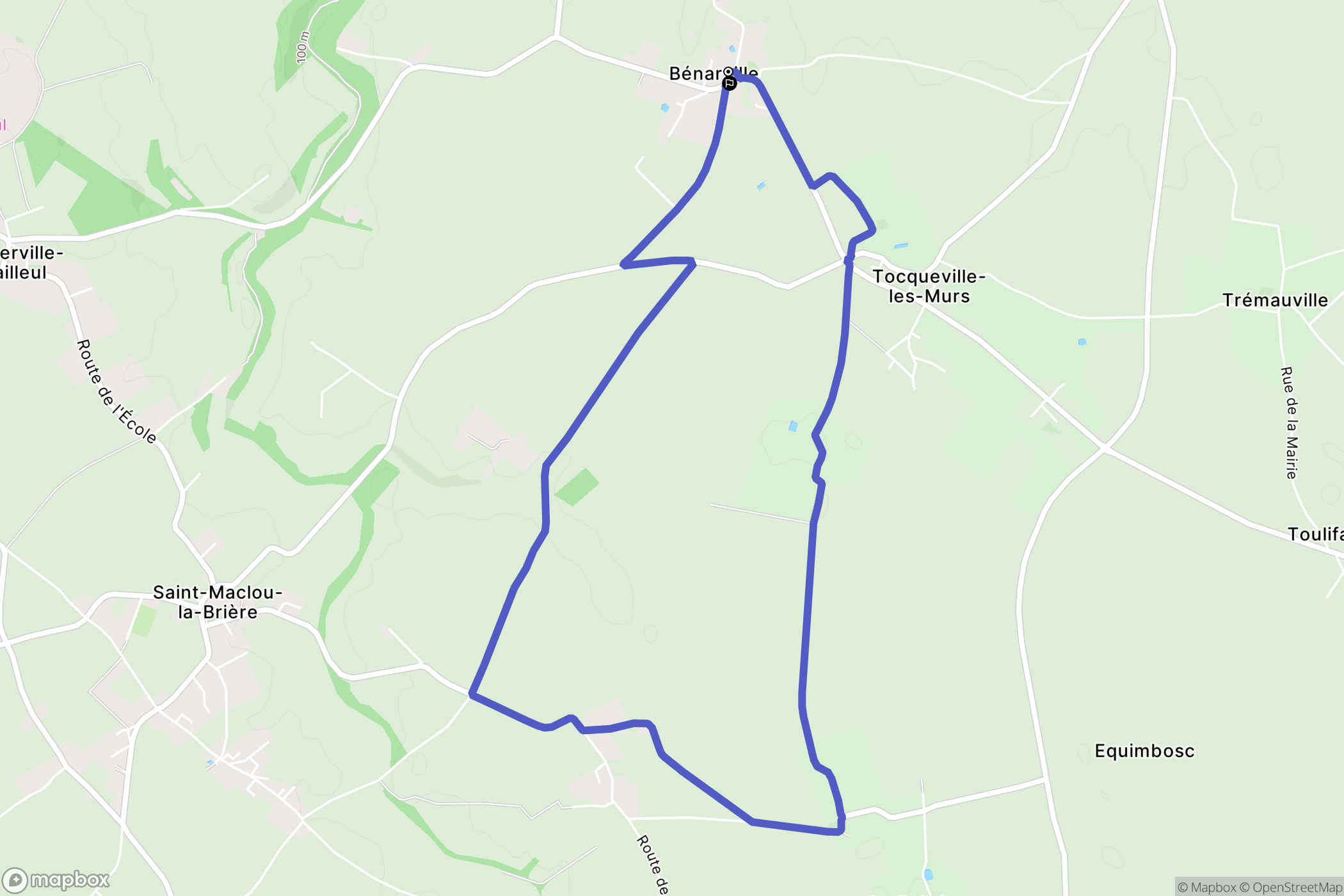 Bénarville : carte du parcours de randonnée - France