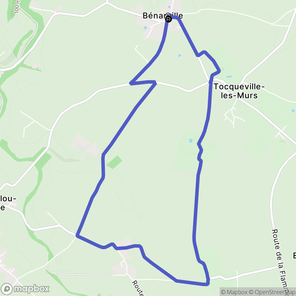 Bénarville : carte du parcours de randonnée - France