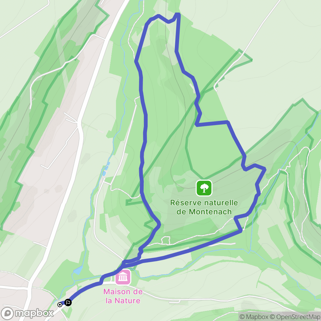 Montenach : carte du parcours de randonnée - France