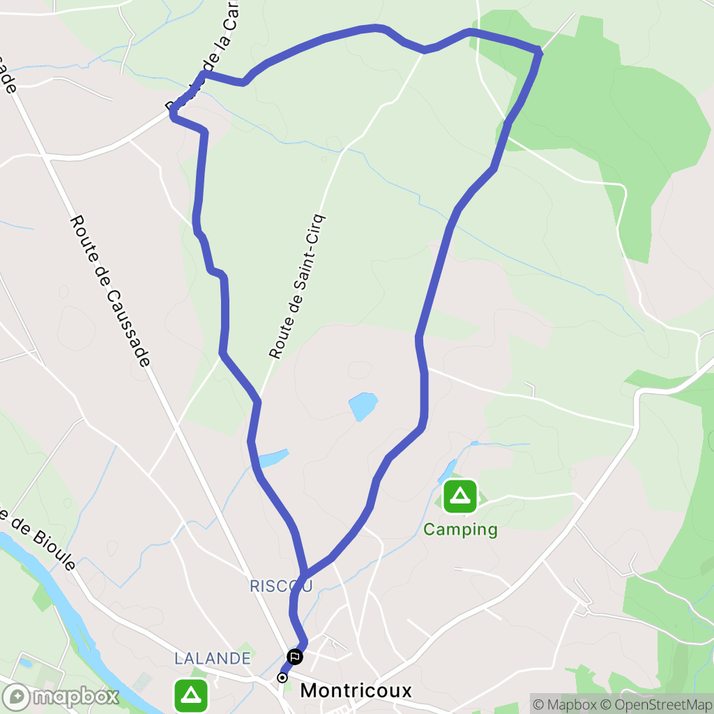 Montricoux : carte du parcours de randonnée - France