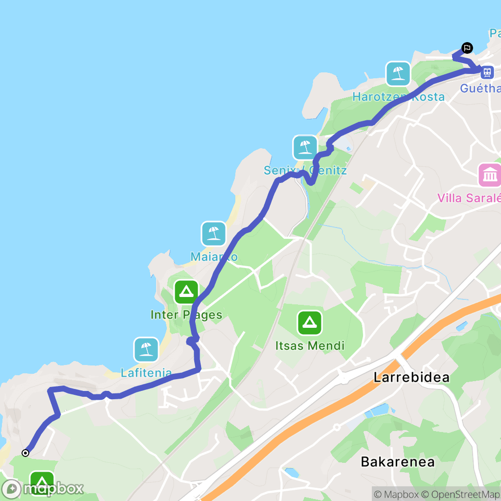 Saint-Jean-de-Luz : carte du parcours de randonnée - France