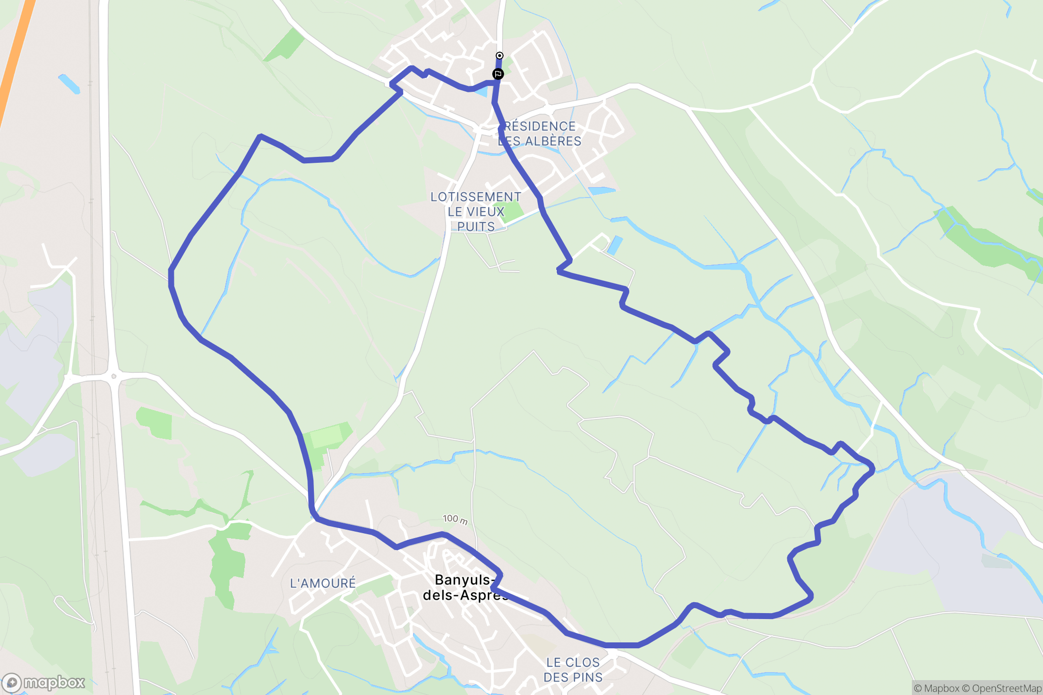 Saint-Jean-Lasseille : carte du parcours de randonnée - France