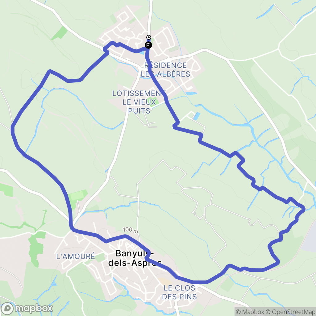 Saint-Jean-Lasseille : carte du parcours de randonnée - France