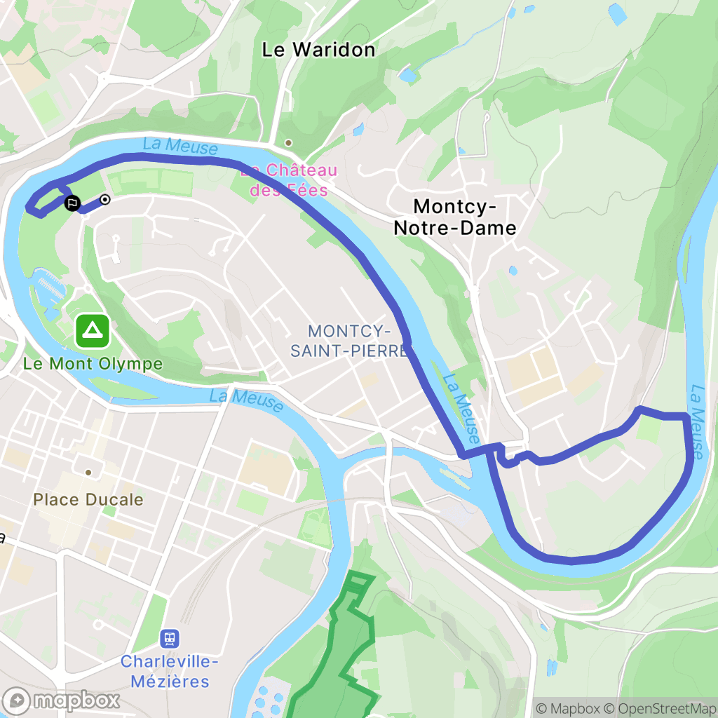 Charleville-Mézières : carte du parcours de randonnée - France
