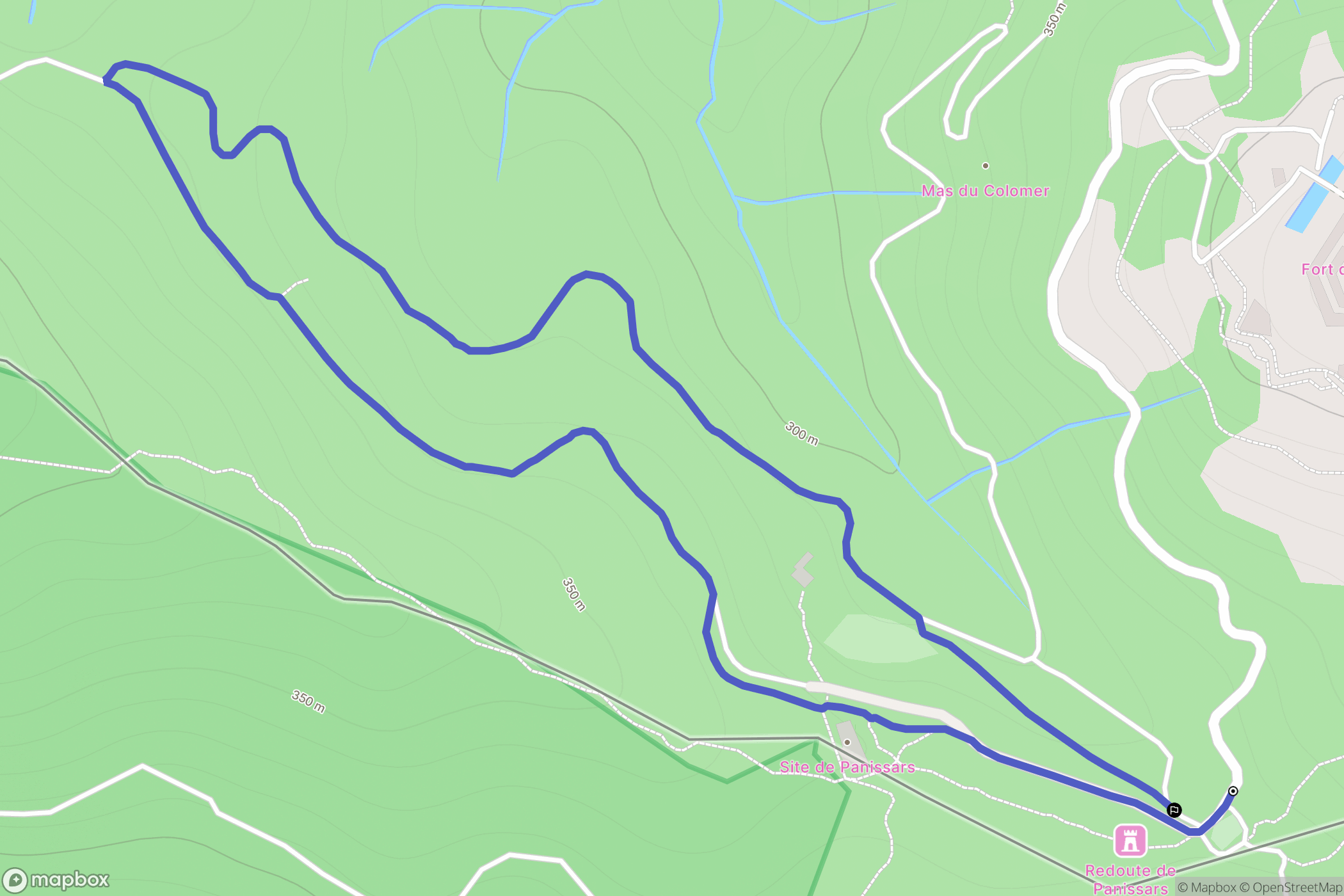 Le Perthus : carte du parcours de randonnée - France
