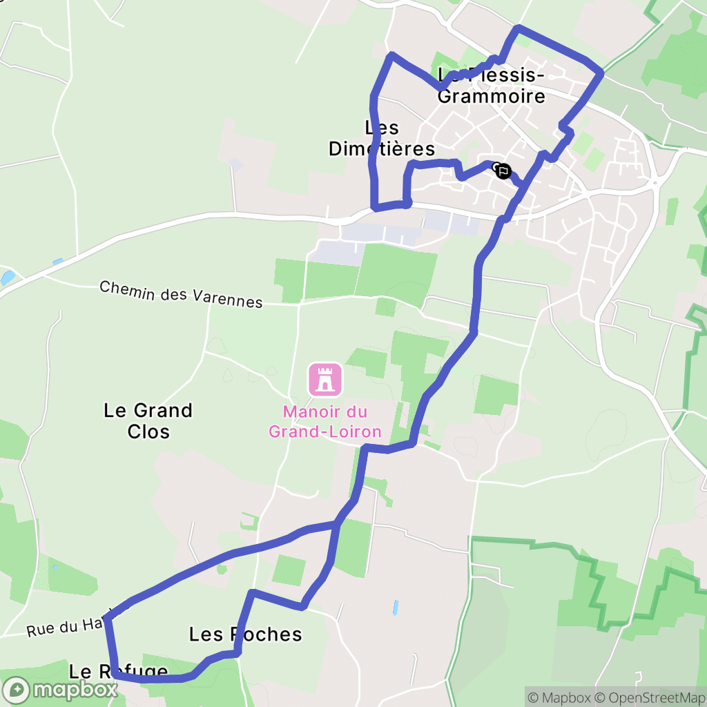 Le Plessis-Grammoire : carte du parcours de randonnée - France