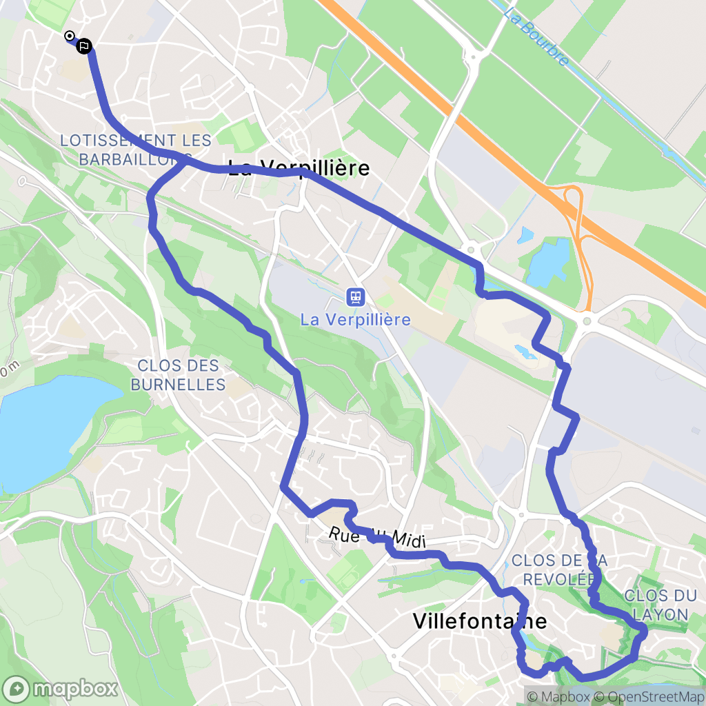 La Verpillière : carte du parcours de randonnée - France
