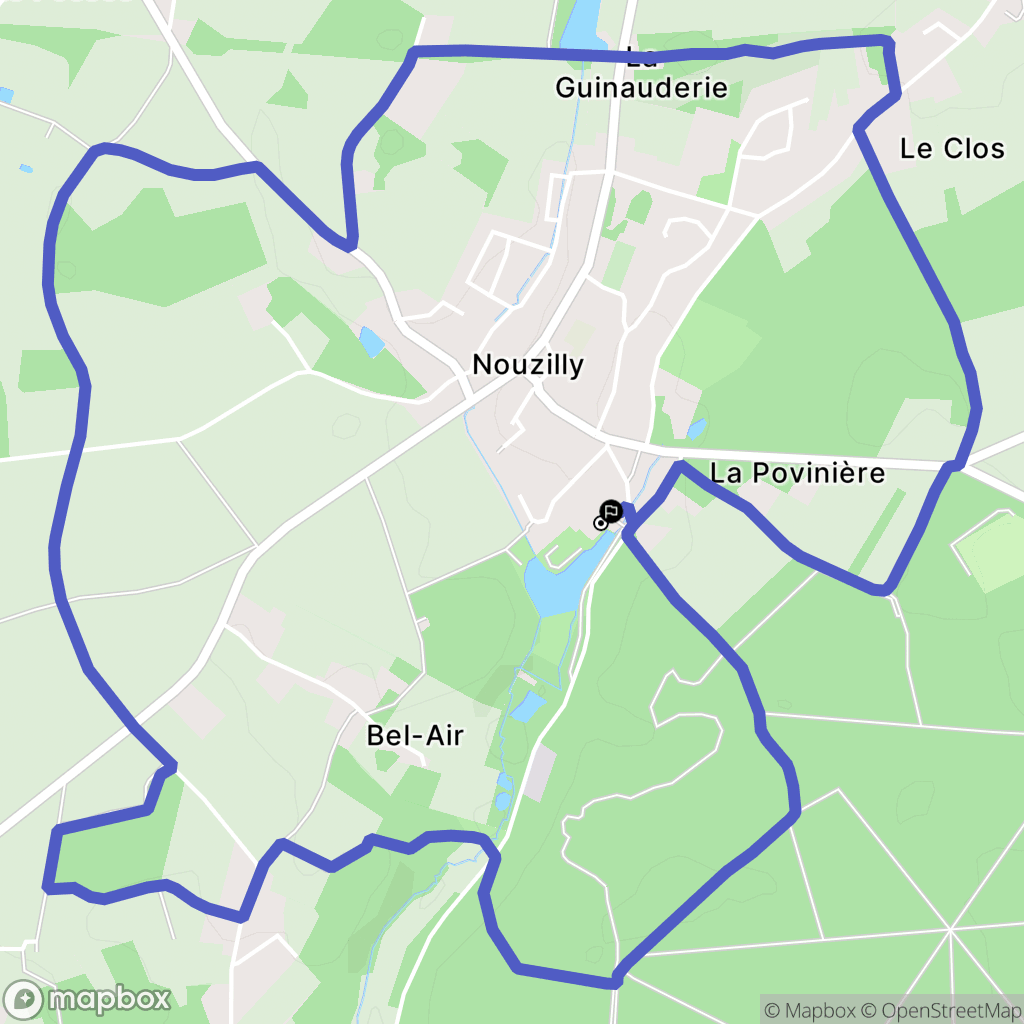 Nouzilly : carte du parcours de randonnée - France