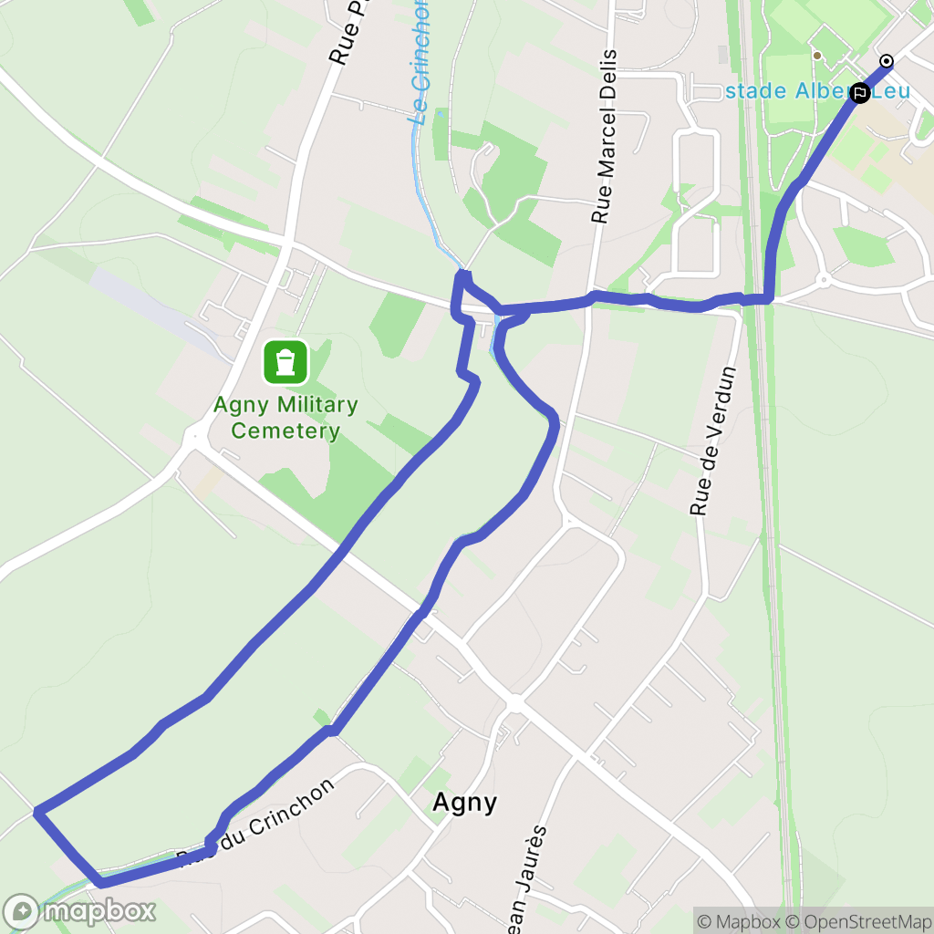 Arras : carte du parcours de randonnée - France