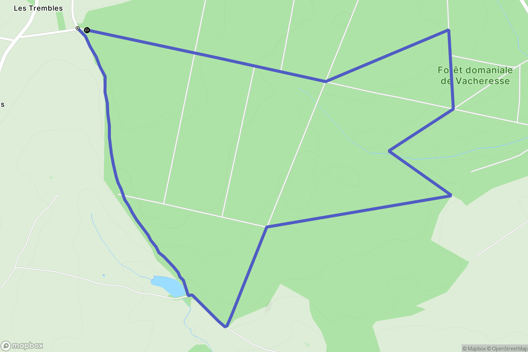 Voussac : carte du parcours de randonnée - France